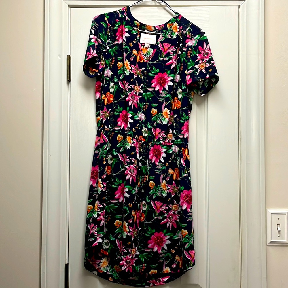 Excellent used condition navy and floral dress